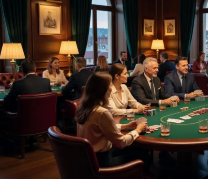 Prémium pesti offline póker lounge elegáns asztalokkal és hangulatos megvilágítással