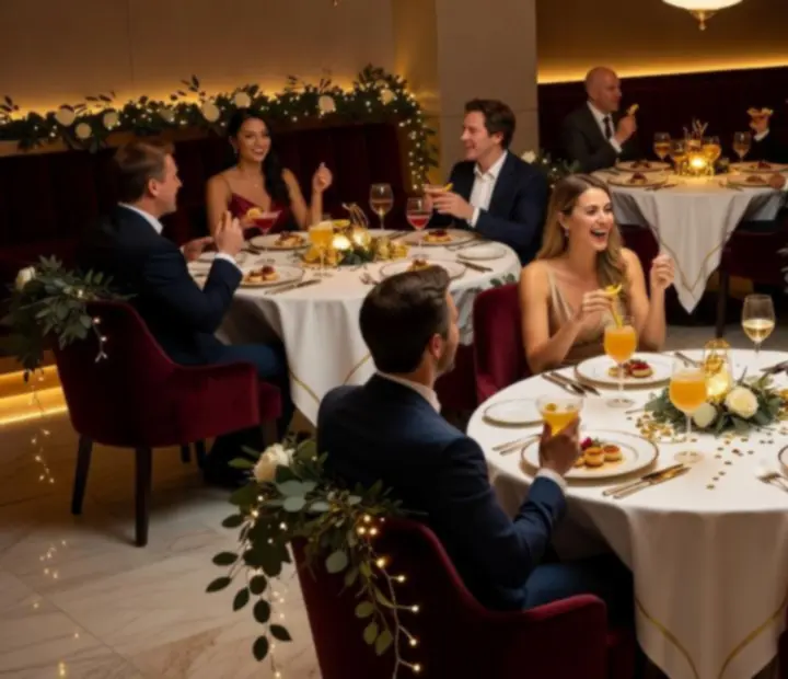 Tematikus esti hangulat a Top Oldalak étteremben, meleg fényekkel és elegáns terítéssel